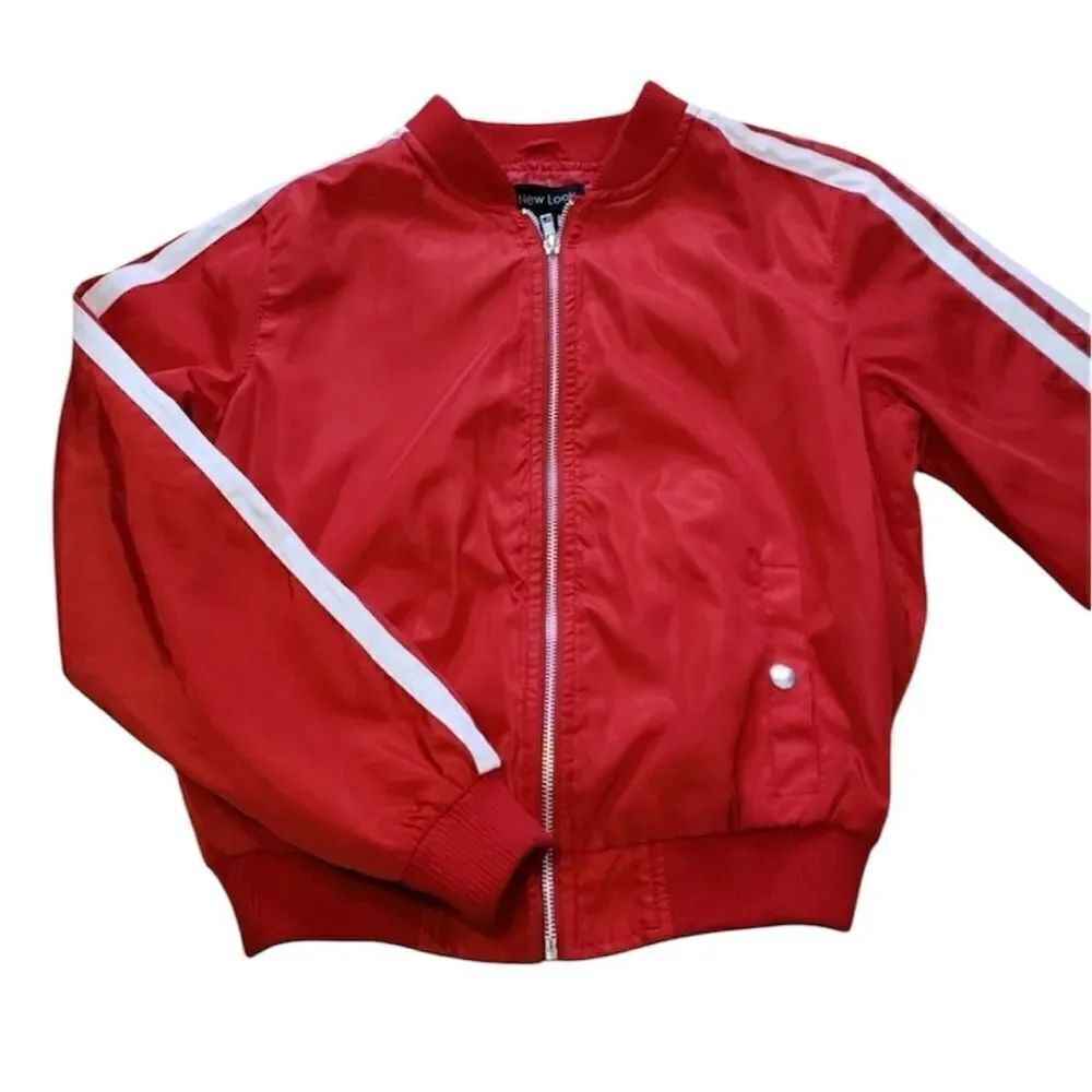 New Look Red BomberJacket, Stripes Athletic